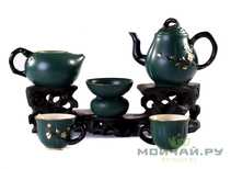 Набор посуды для чайной церемонии 9 предметов # 23084 керамика : пиала 6 штук по 56 мл сито гундаобэй 308 мл чайник 220 мл