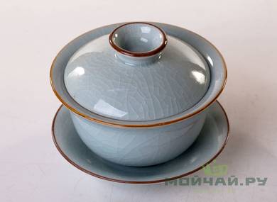 Набор посуды для чайной церемонии из 9 предметов # 25915 селадон: гайвань 125 мл гундаобэй 140 мл сито 6 пиал по 40 мл