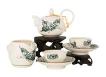 Набор посуды для чайной церемонии  # 32496  фарфор : чайник 170 мл гундаобэй 170 мл 2 пиалы с подставками по 50 мл