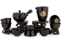 Набор посуды для чайной церемонии из 9 предметов # 42013 фарфор: чайник 190 мл гундаобэй 200 мл сито 6 пиал по 60 мл