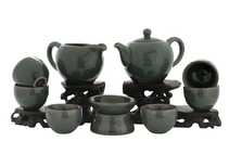 Набор посуды для чайной церемонии из 9 предметов # 42015 фарфор: чайник 220 мл гундаобэй 210 мл сито 6 пиал по 50 мл